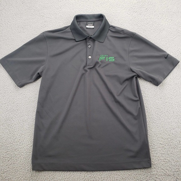 Nike Shirt‎ Mens Small Gray Dri Fit Golf Polo Short Sleeve Casual Collared - Picture 1 of 15
